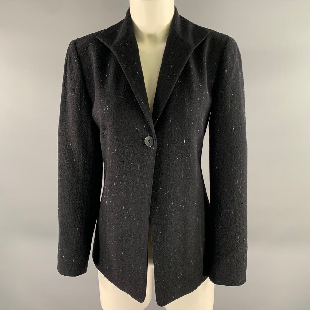 LAFAYETTE 148 Size 2 Black Blue Wool Blend Blazer